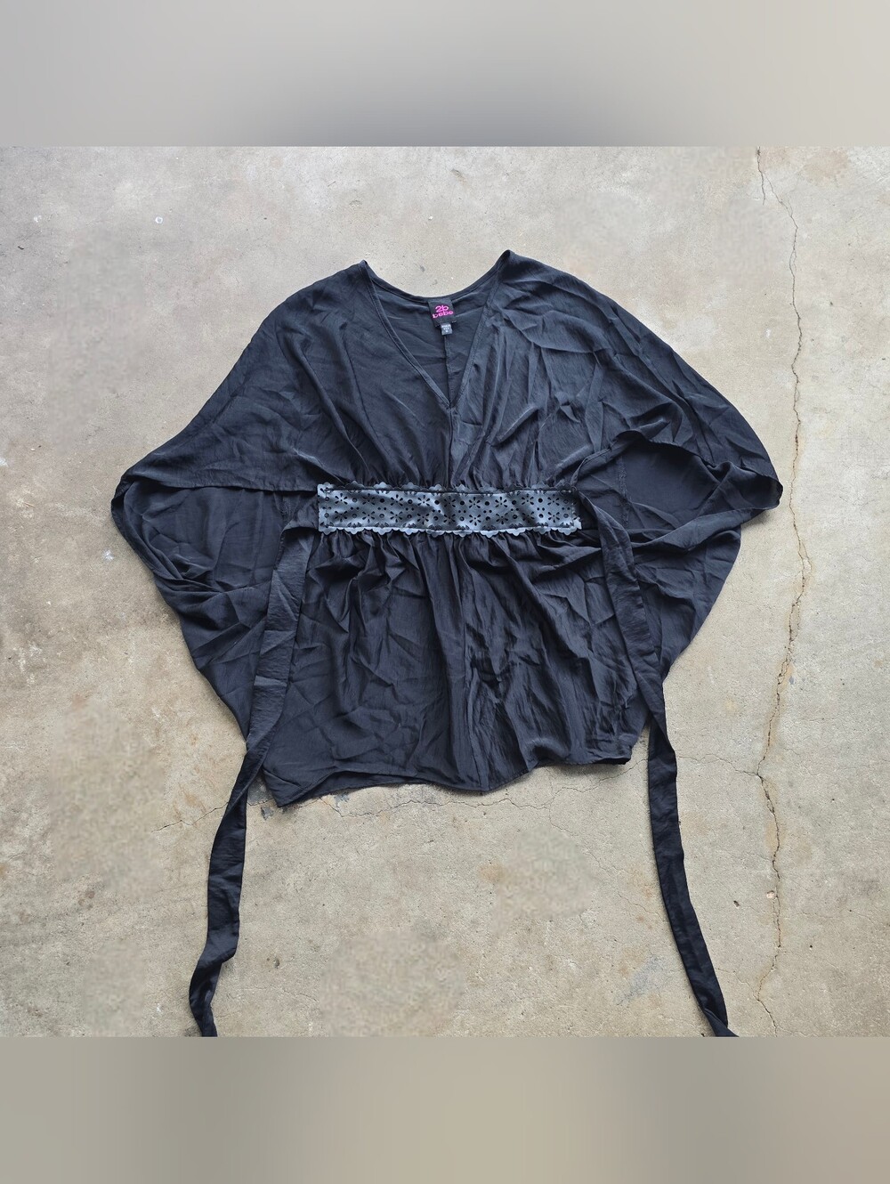 Vintage y2k 2b BEBE Mini Dress M Batwing goth Cocktail Party